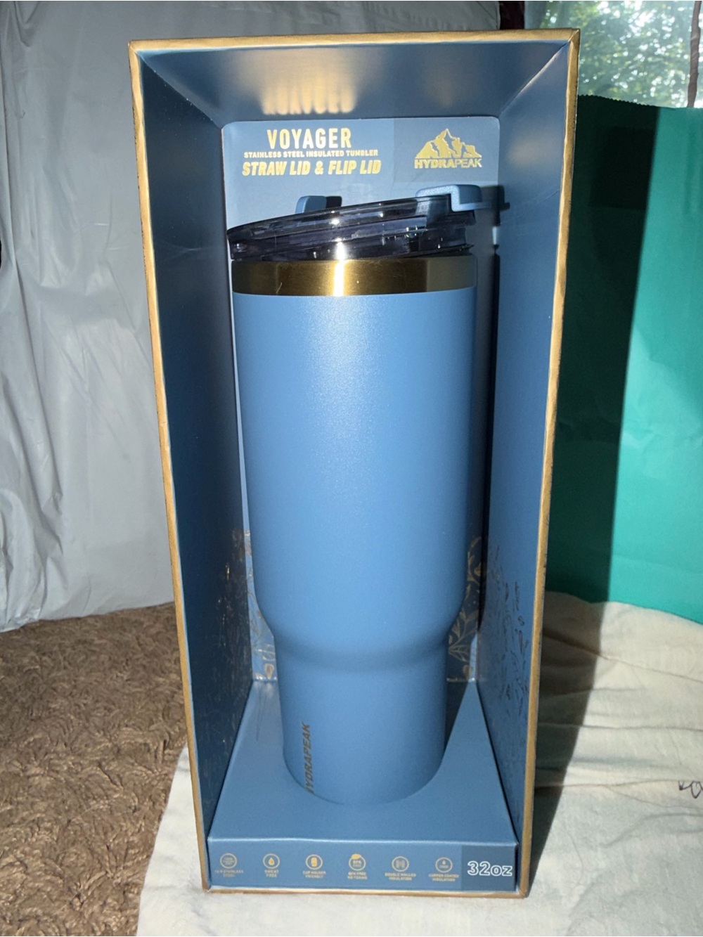HydraPeak Voyager 32oz Blue Stainless Insulated Tumbler